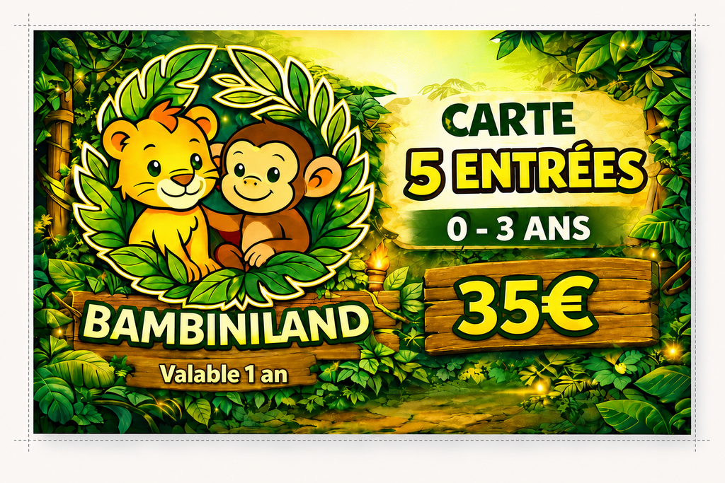 Carte Petit Girafon — 5 entrées Bambiniland (0-3 ans)