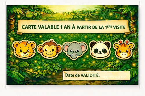 Carte Petit Girafon — 5 entrées Bambiniland