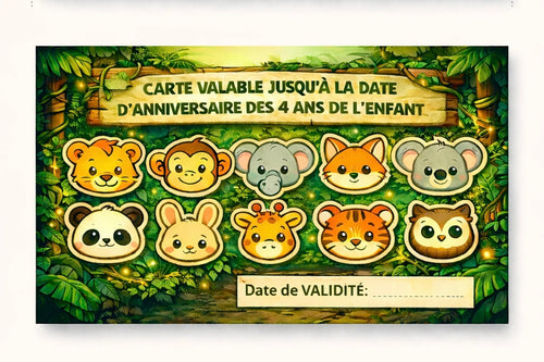 Carte Éléphanteau — 10 entrées Bambiniland (0-3 ans)