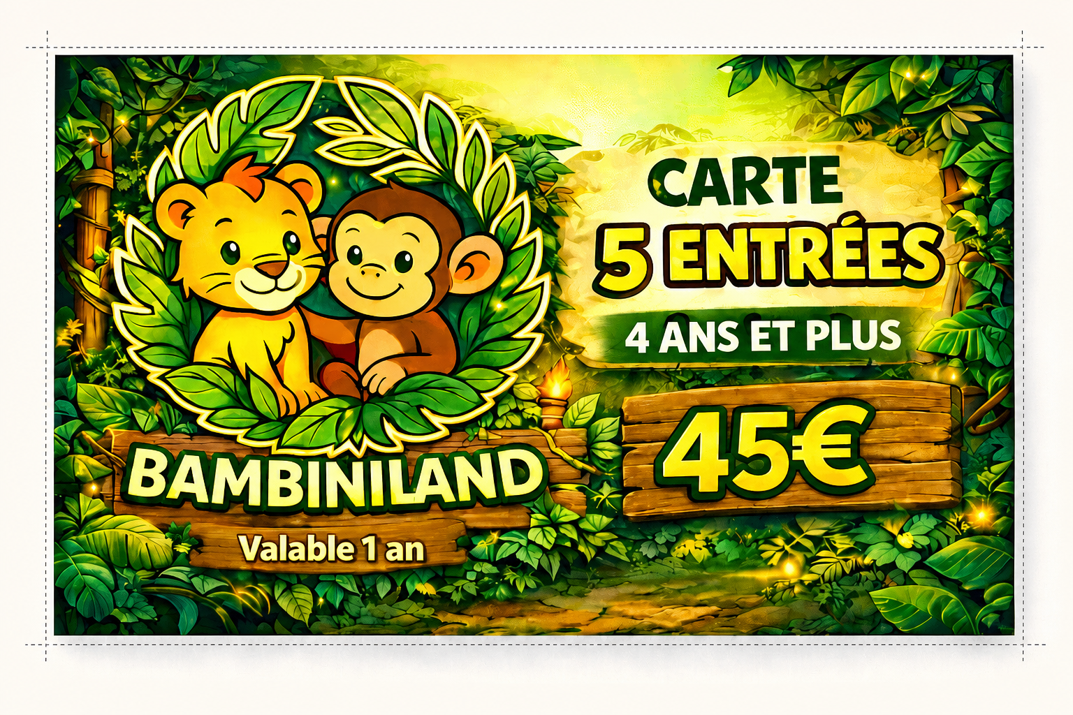Carte Petit Girafon — 5 entrées Bambiniland