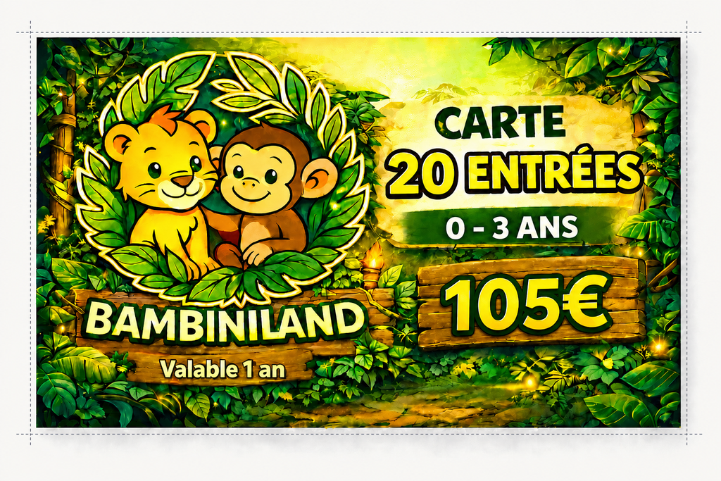 Carte Roi de la Jungle — 20 entrées Bambiniland (0-3 ans)