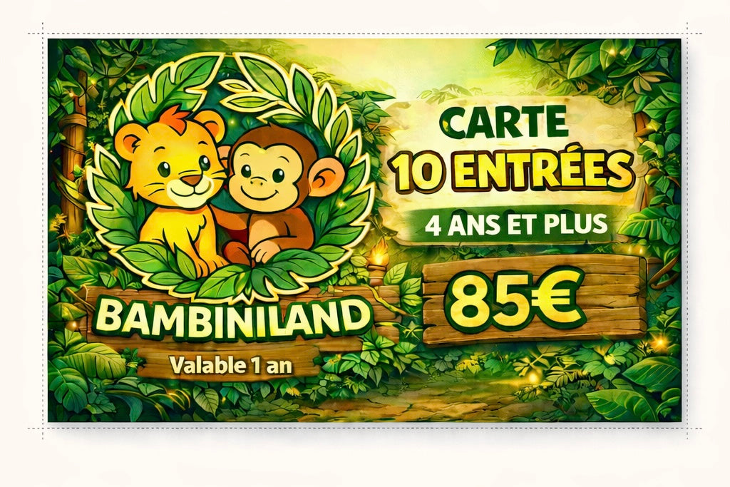 Carte Éléphanteau — 10 entrées Bambiniland ⭐
